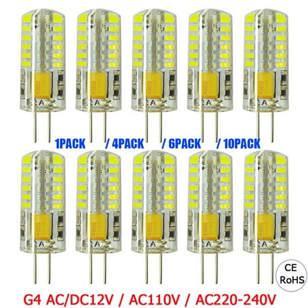 

Rosnek LED Silica Gel Light Bulb 3W AC/DC12V AC110V AC220V(20W Eqv.) G4 Non-Dimmable Bi-Pin Base 360°Beam Angle Warm White Cool White 1/4/6/10Pack
