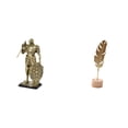 thumbnail image 1 of Figura nórdica abstracta de caballero con hoja, escultura de resina y metal, adorno artístico creativo para escritorio, armario, mesa, centro de mesa,, 1 of 8