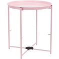 thumbnail image 4 of Basics Round End Table with Storage Bin, Easy Assembly, Bedroom Accent Table, 17.7"D x 17.7"W x 18.9"H, Dusty Pink | Side Table, with Cloth Basket, Storage, 4 of 6