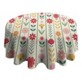 thumbnail image 4 of Pioneer Flower Floral Print Pattern Round Tablecloth 60"x60",Wrinkle Wipeable Table Cloth for Kitchen Dining Room Picnic Patio Party, 4 of 6