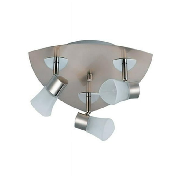 Jesco Lighting CET3204FR 3-Light Satin Chrome Ceiling Mount, Frosted
