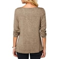 thumbnail image 3 of Anbech Women Long Sleeve Blouse Tunic Tops Solid Tee Shirt Crewneck Tshirts, 3 of 7