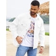 thumbnail image 4 of Denim Jackets for Men Trucker Jean Jacket Unlined Coats Spring Fall Outfits(White,XS), 4 of 8