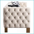 thumbnail image 4 of Modern Tufted Velvet Sofa | 84.25''W Three-Person Living Room Couch | Rolled Arms | Cream, 4 of 13