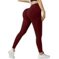 thumbnail image 2 of Pantalones de yoga para mujer, ajustados, de cintura alta, con realce de cadera, a rayas, con rosca, para uso externo., 2 of 7