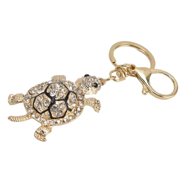 Lindo Llavero Cadenas Colores Brillantes Accesorio Colgante Regalo Coche Tortuga Metal Dibujos Animados Rhinestone aleación Dulce Llavero Estilo Refinado Llavero Atractivo