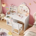 thumbnail image 2 of Bingirl Vanity with Lights 2 in 1 Princess Makeup Vanity Desk, 2 of 9