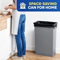 thumbnail image 4 of Plastic Prince 23 Gallon Slim Trash Can Kitchen, Commercial Tall Trash Bin Narrow, Rectangular Slim Jim Skinny Garbage Can for Home Garage Cabinet Restaurant, Gray, 4 of 9