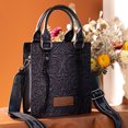 thumbnail image 2 of Wrangler Embossed Crossbody Bag for Women Top Handle Fringe Handbags and Western Mini Tote, Black, 2 of 6
