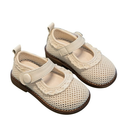 

HTGFGMGW Kids Summer Shoes Children s Girls Sandals Summer Mesh Breathable Princess Shoes Soft Bottom Paired Princess Dress Shoes Sandals for Girls White