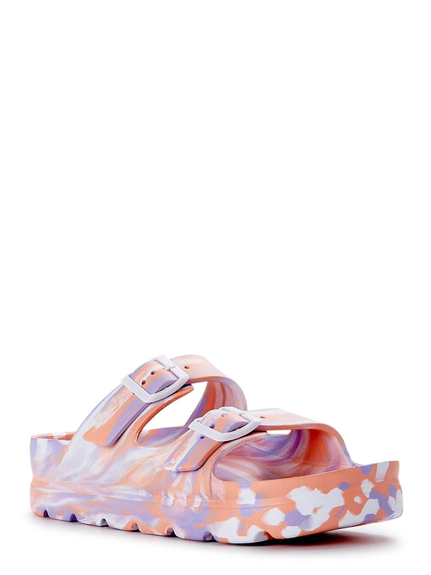 No Boundaries Women's Flatform Two Buckle Sandals