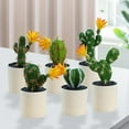 thumbnail image 7 of Artificial Cactus Plants, Flowered Fake Potted Cactus Plastic Pot, Faux Cactus Succulent Potted Plant Office Desk Shelf Decor, Artificial Cactus Plants For Home Office Tabletop Decor, 7 of 7
