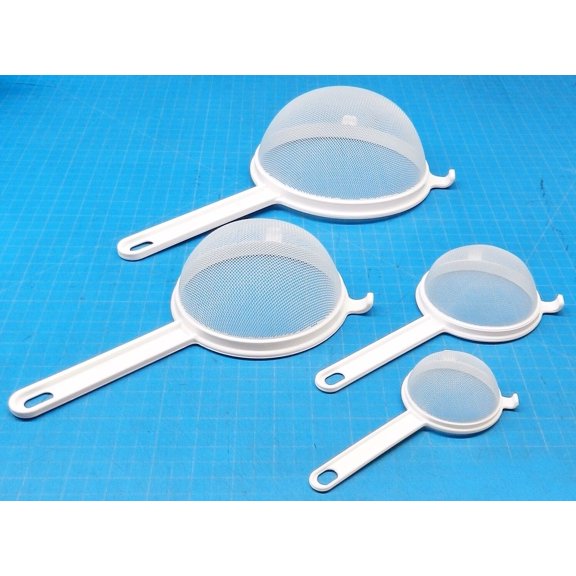 Plastic Strainer Kitchen Cooking Nylon Polyester Mesh 100% Plastic BPA Free 4 sizes 3" - 4" - 5.5"- 7" By JTS
