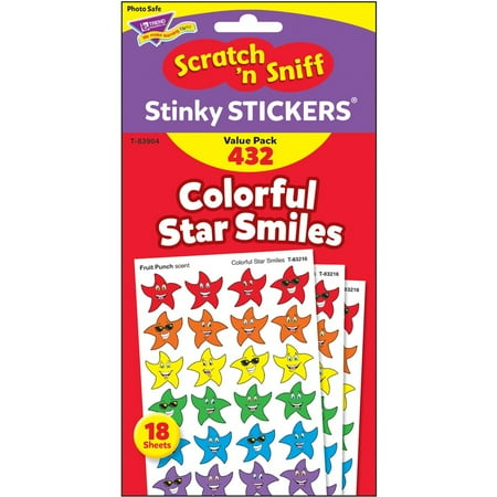 UPC: 0078628839043 | Stinky Stickers Variety Pack Smiley Stars Assorted Colors 432/Pack T83904