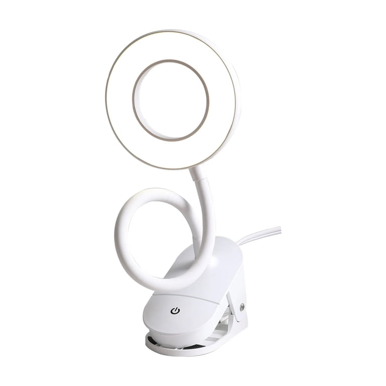 Mainstays LED Ring Light Gooseneck Clip Lamp, White photo 3