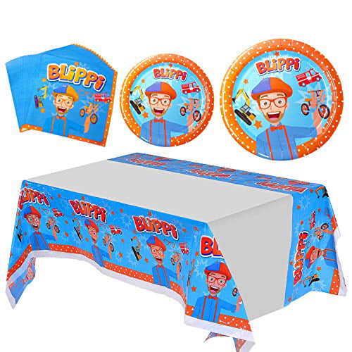 Blippi Birthday Party Supplies 11 cupcake toppers Including Party Banner 20 Balloons for Blippi Party Decoration