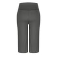 thumbnail image 5 of SBYOJLPB Women's Capris Casual Solid Color Elastic Waist Straight Leg Pants, 5 of 6