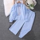 thumbnail image 2 of Odeerbi 3-12 Años Niños Niñas Conjunto de Algodón Camisa de Manga Larga A Rayas Pantalones de Pata Ancha Conjunto Niños Top Cintura Elástica Pantalones Largos Conjunto de Dos Piezas, 2 of 4