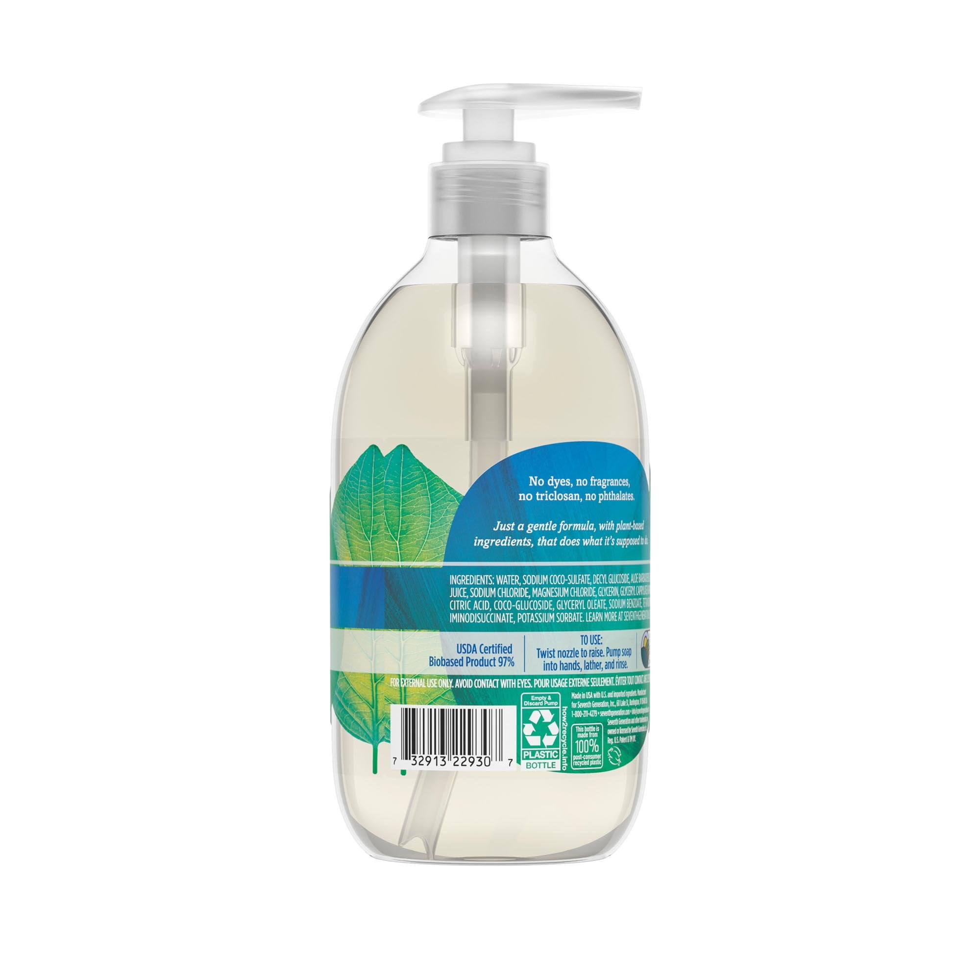 Seventh Generation Hand Wash, Free & Clean Unscented Hand Soap, 12 oz, 3-Pack
