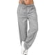 thumbnail image 4 of Pantalones Pantalones deportivos sueltos Pierna recta Casual Mujer Pantalones deportivos, Gris claro, L seitruly AP002164-03, 4 of 7