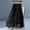 Black, variant on Floral Mesh Mid Length Skirt Women's Double Layer Mesh Three Dimensional Flower Mid Length Skirt High Waisted Romantic Flowy Event Wear Mesh Skirt