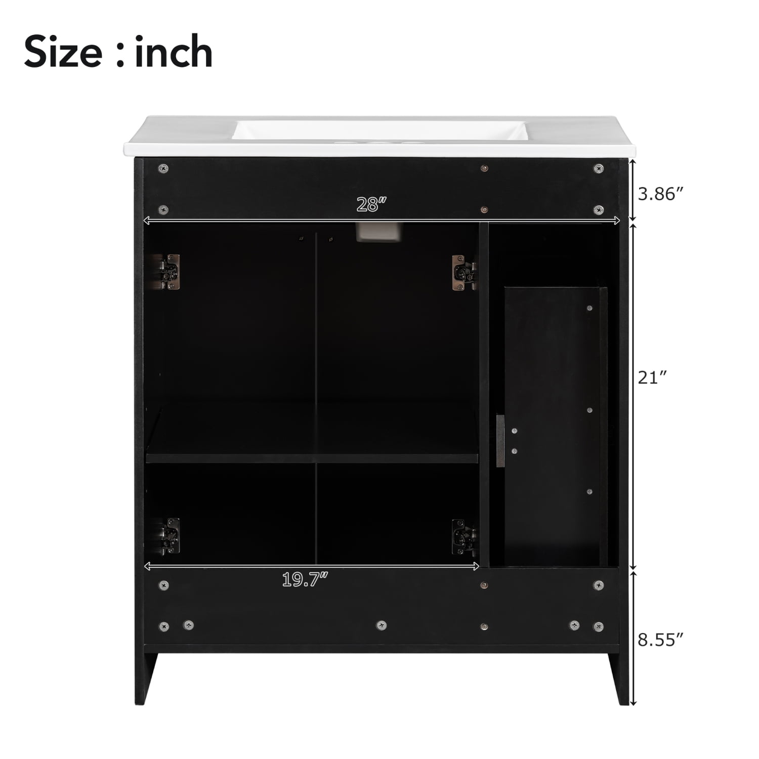 30" Bathroom Vanity with Sink Combo Wall Mounted Storage Cabinet Set with Soft Close Drawers, Modern Design with Invisible Handle, Resin Basin Sink Top, Gray