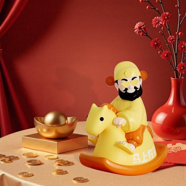 Escultura de figura de la Riqueza, bonita decoración de mesa para el hogar, adorno de la Riqueza, decoración de escritorio para estant Amarillo
