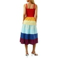 thumbnail image 6 of Mommy and Me Dresses Matching Outfits Rainbow Casual Dress Floral Parent-Child Summer Matching Long Dress, 6 of 9