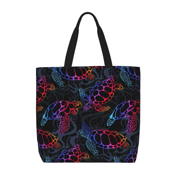 Fotbe Sea Turtle Bolsa Tote con Estampado para Mujer, Bolsos con Cremallera, Bolsa de Hombro Casual de Gran Capacidad con Bolsillos Internos