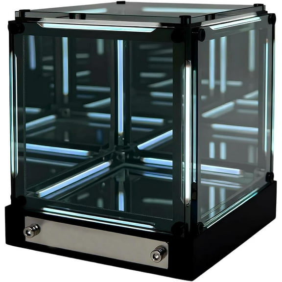 Infinity Mirror Night Light,4D Acrylic Cube Led Bedside Lamp,One Touch Control Switch Endless Abyss Lighting Effect,Futuristic Ambient Light,Gamer Desk Decor,Creative Gift for Men