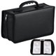 thumbnail image 1 of Estuche de CD de cuero sintético, bolsa de gran capacidad para 128 discos, soporte portátil para DVD, organizador de álbumes, bolsa de transporte para CD para casa, oficina, coche y viajes., 1 of 7