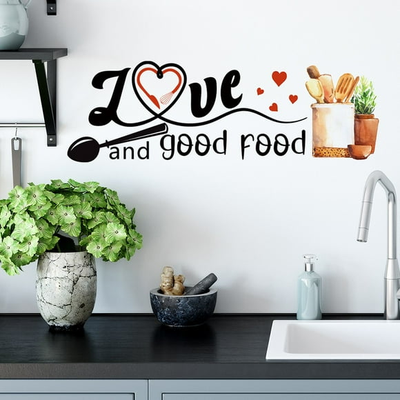 Chendee Kitchen Wall Stickers Fun Design Cook Utensils Home Decoration Restaurant