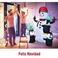 thumbnail image 3 of Muñeco de Nieve Inflable Costway con Pingüinos Luces Luminosas Bolsa de Arena 180 cm Decoración Navideña, 3 of 8