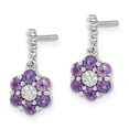 thumbnail image 4 of Auriga Fine Jewelry 14K White Gold Amethyst and Diamond Dangle Earrings for Women, 4 of 5