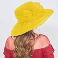 thumbnail image 5 of Women's Organza Flower Brim Derby Hat Church Dress Hat Bridal Shower Sun Hat, 5 of 8