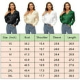 thumbnail image 4 of Needbo Women's Blouse Satin Silk Shirts V Neck Long Sleeve Button Down Shirts Office Work Tunic Tops, White 3XL, 4 of 6