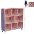 thumbnail image 3 of S-HOME Modern Versatile Pine Wood 8-Compartment Storage Cabinet in Natural Finish, 44 Inch Organizer for Home and Office Decor, 3 of 6