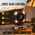 thumbnail image 6 of 8000mAh Rechargeable Camping Fan with LED Light, 5-Speed Auto Oscillating Tent Fan, Portable Outdoor Fan with Hanging Hook & USB Power Bank, 3 Light Modes for Camping Picnic Power Outage, 6 of 10