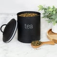 AuldHome Enamelware Black Tea Canister; Large Modern Farmhouse Style