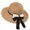 Khaki, variant on NUZYZ Women Straw Hat Contrast Color Bow-knot Decor Hollow Out Wide Brim Round Sun Protection Decorative Flower Embroidery Lady Sun Hat Headwear