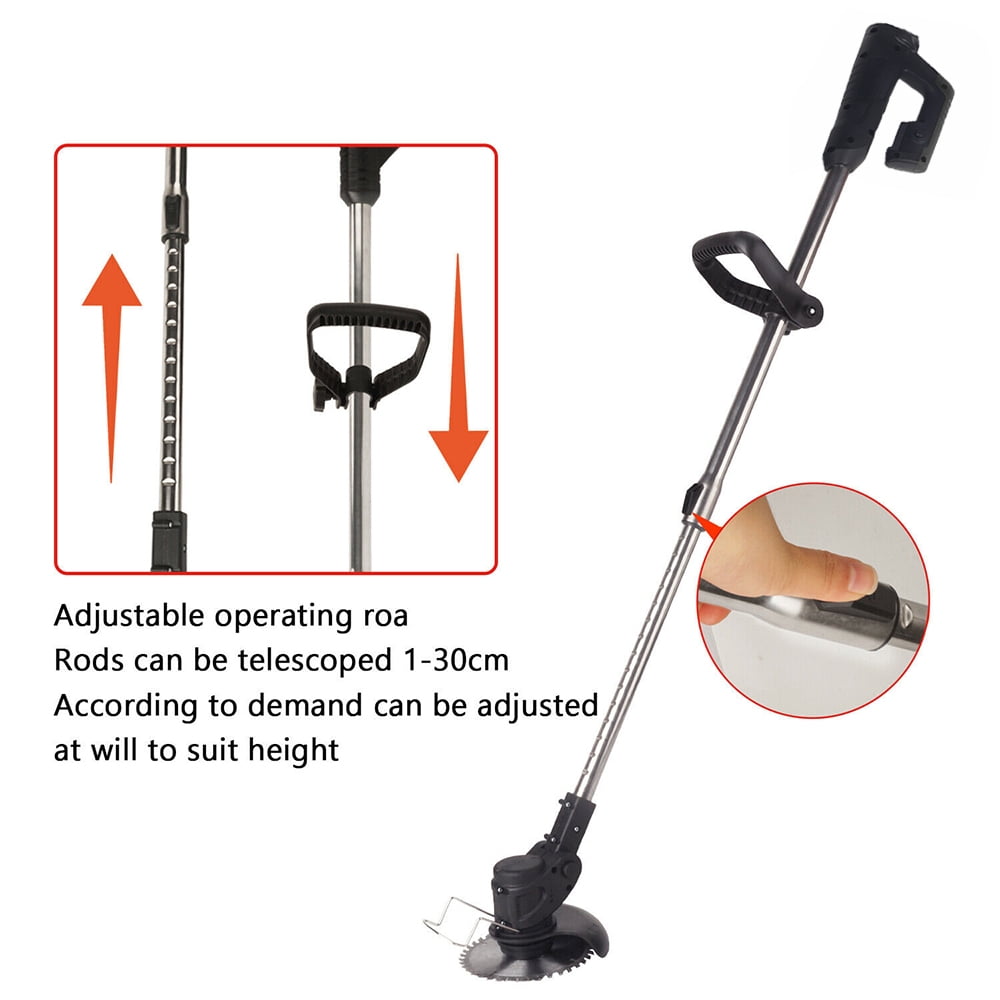 KingFurt Weed Eater 2.0Ah Li-ion Battery Weed Wacker 21V Lawn Edger Cordless Portable Brush Mower for Home Garden Yard Trimming Black