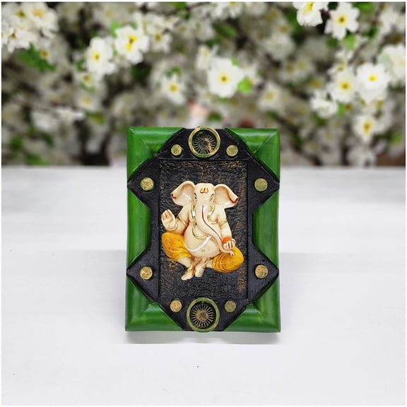 Lord Ganesha Statue in Resin Ganesha Wall Hanging Decor Ganesha Idol for Wall Decor Indian Handcrafted Ganesha Door Hanging Decor Home Entrance Decor Religious God Ganesh Murti Gift - AtoZ India Cart