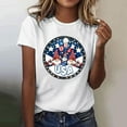 thumbnail image 2 of 4Th of July Patriotic T-Shirt for Womens Round Neck Tee Short Sleeve Tops Flag Printed T Shirts Pullover Sweater Blouses Slim Fitted Tunics Tops USA Flag Star Independence Day Blouses, 2 of 5