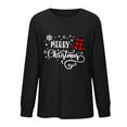 thumbnail image 4 of Holiday Time T-Shirts Femmes Drôle Xmas Graphique Col Rond Chandails en Molleton Léger Chandail Tops Tunique Décontractée Manches Longues Blouse 02-Rose TTTG, 4 of 5