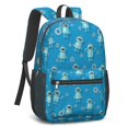 thumbnail image 2 of Robot and Gears Blue Pattern 17" Waterproof Oxford School Backpacks for Teens, S-Shape Padded Straps, for School, Travel, Hiking, Camping, 2 of 5