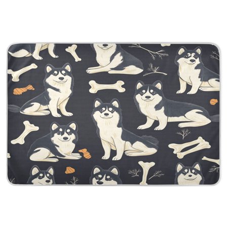WOBOGO Lovely Husky Baby Diaper Changing Pad Super Absorbent to Contain Liquid Spills Reusable 52×34in