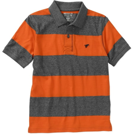 Wrangler Boys' Short Sleeve Rugby Stripe Polo