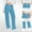#Light Blue, variant on DPTALR Women's Solid Color Elastic Waist Relaxed Drawstring Casual Sweatpants With Side Pockets,Wine,Size XXL