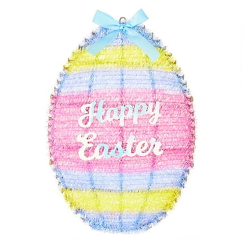 Easter Pastel Egg Tinsel Wreath, 18 in, by Way To Celebrate