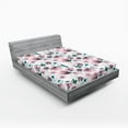 thumbnail image 2 of Ambesonne Floral Fitted Sheet, Pastel Dreamy Poppy Garden, California King, Dark Teal and Pale Pink, 2 of 5